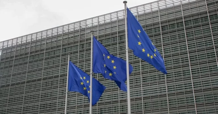 This article is about the EU Enlargement process. In the photo, three EU flags flying in the sky.