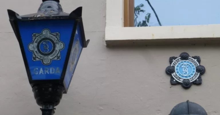 Image shows the exterior of a Garda station. This photo is being used to accompany a story about an antiterrorism operation in Ireland.