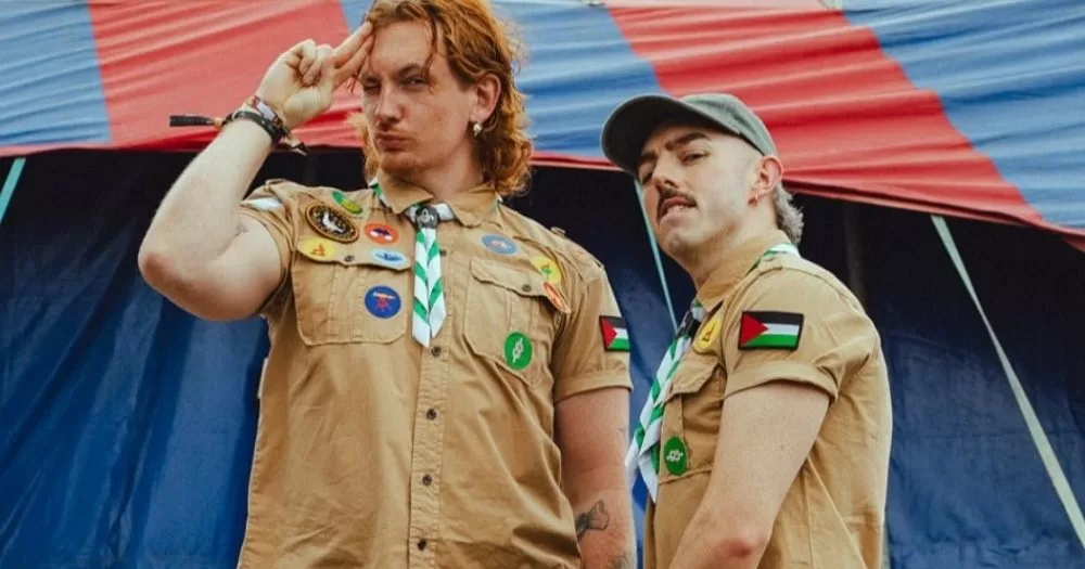 Pj Kirby and Kevin Twomey pose in scouting gear.