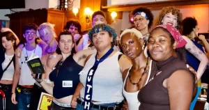 A group of participants at a performative butch competition.