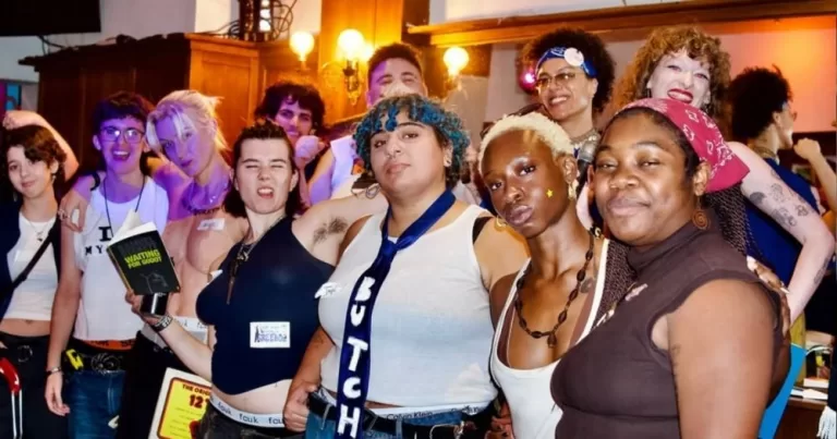 A group of participants at a performative butch competition.