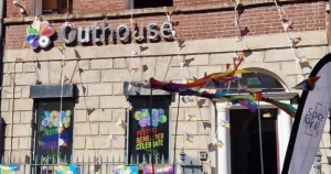 The exterior of Outhouse, which is set to host a trans shapewear swap this December.