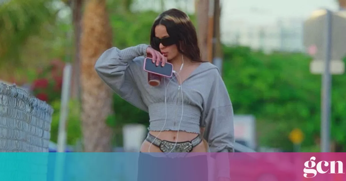 In the video for La Perla, Rosalía casually strolls through Miami wearing what looks very much like a medieval chastity belt