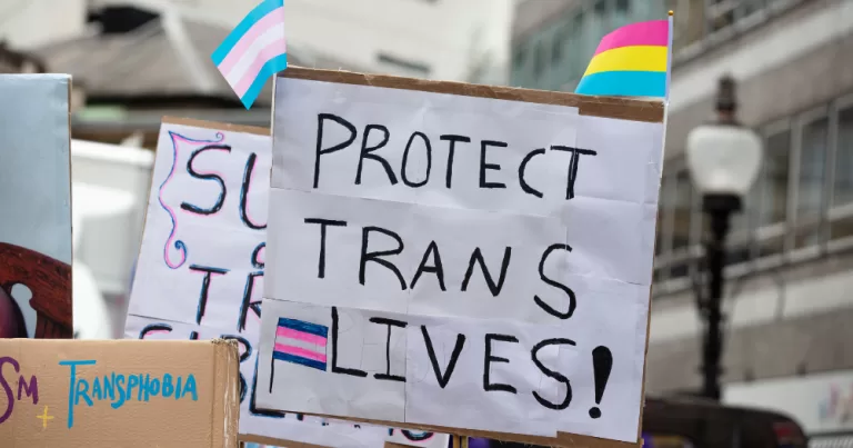 A protest sign reads "Protect Trans Lives" Trans healthcare crisis sparks heated Dáil debate as Labour party calls for reform