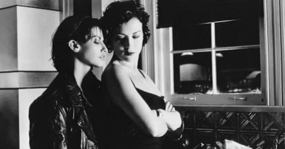 A screengrab from the queer film Bound exploring Kink