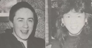 A snapshot of two people in black and white, taken while enjoying Dublin's queer disco scene.