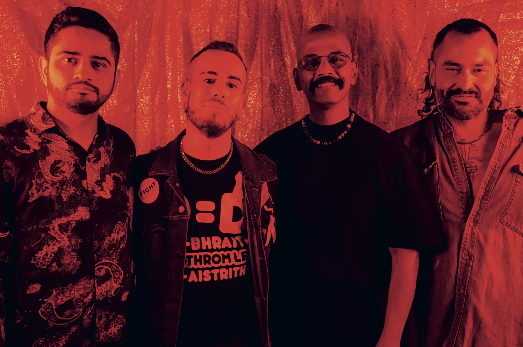 The cast and director of Out of Shadows, a film about queer migrants living with HIV.