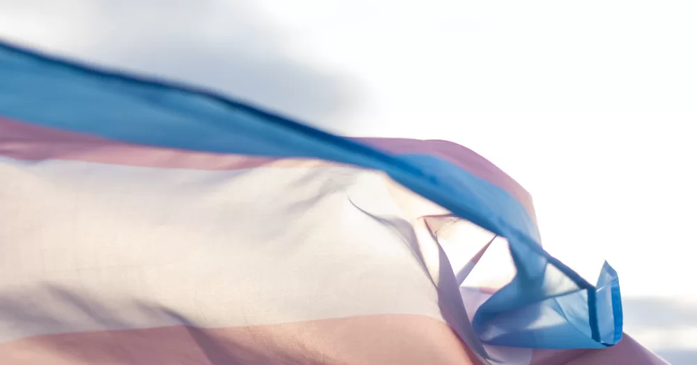 A trans flag - EHRC has indicated that its proposed guidance on access to single-sex services for trans people may be revised
