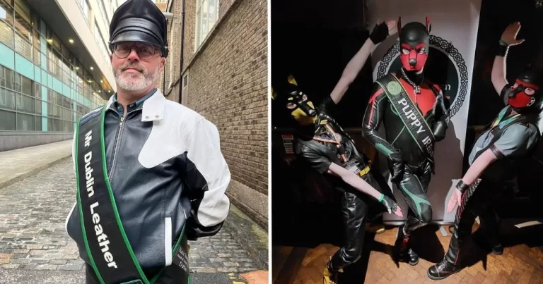 A split image of Mr Dublin Leather and Puppy Ireland.