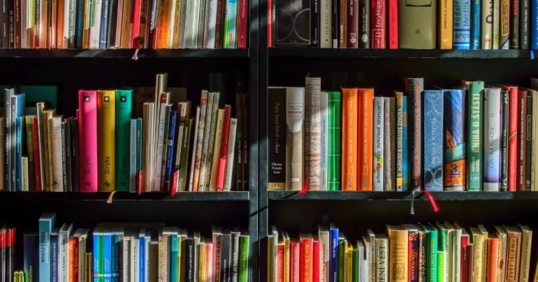 A library full of books.