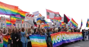 A LGBTQ+ protest in Russia. This article covers the arrest of a nighttclub owner.