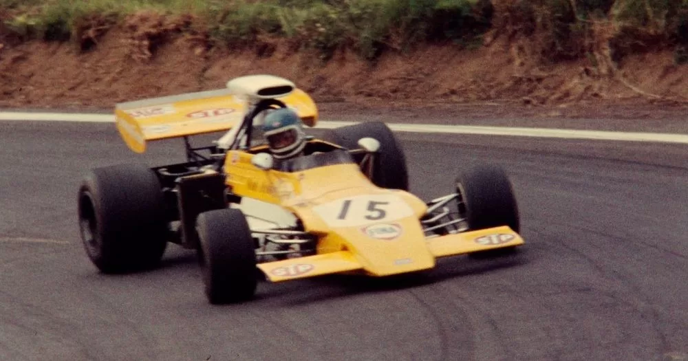 Mike Beuttler, the world's first LGBTQ+ Formula 1 driver, in his race car.