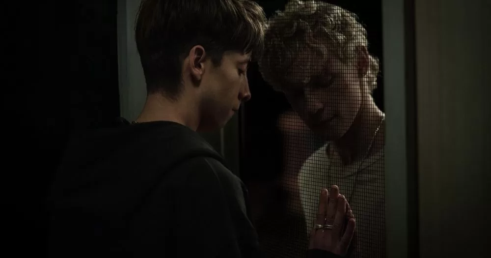 Stacy Clausen and Joe Bird as two teenage boys in new queer horror movie Leviticus.