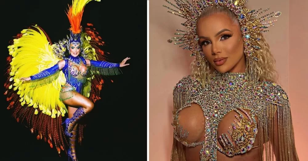 Two carnival queens – Camila Prins and Thalita Zampirolli in a split image.