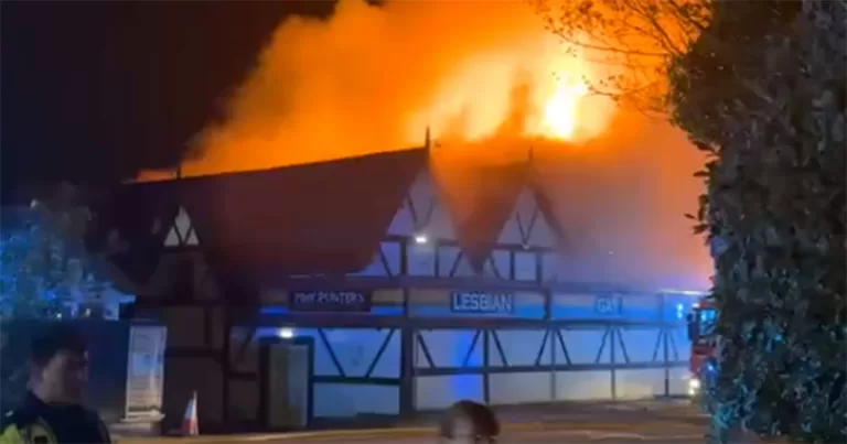 Fire at the LGBTQ+ nightclub Pink Punters in the UK.