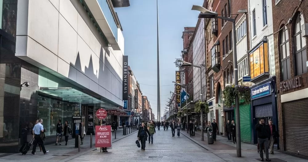 This article is about concerns raised over excessive force used in an incident that took place in Dublin. In the photo, Henry Street in Dublin, with people walking and shopping.