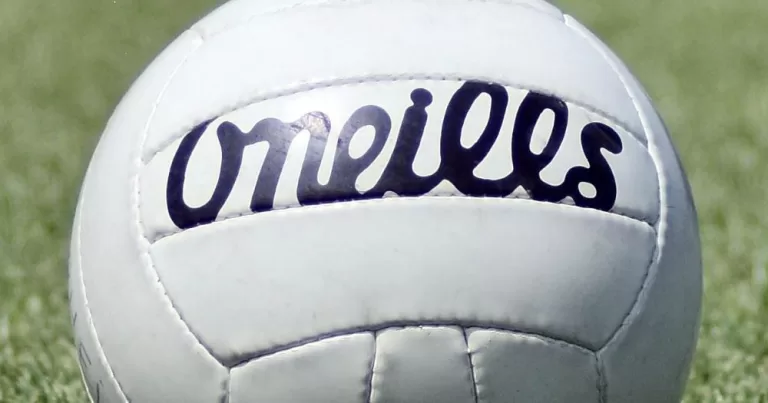 This article is about boundary rules in Gaelic football. The image shows a close up of an O'Neills Gaelic football.