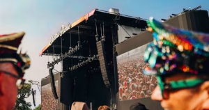 Main stage of Electric Picnic 2025 from the view of the crowds