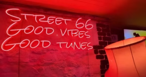 This image shows the inside of the bar Street 66.
