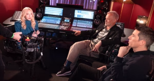 Madonna and Graham Norton sit in KOKO studio, Camden, London, They sit in a recording booth.