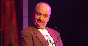 This image shows Shane Daniel Byrne at GCN's Roast Battle Royale.