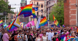 A Pride parade taking place in EU member state Poland.