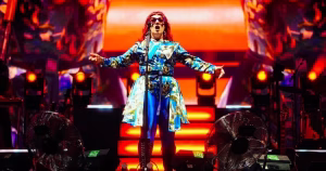 CMAT performing at Electric Picnic 2026 where she opened with a tribute to the late Dolly Parton.