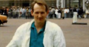 Cork man Patrick 'Patsy' O'Sullivan smiling at the camera while standing in a square.